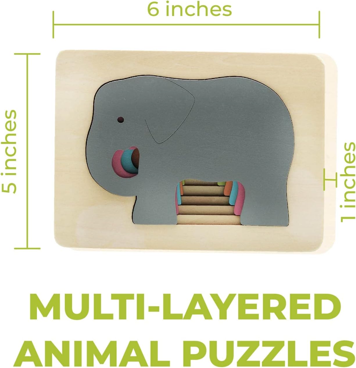 Multilayered Wooden Animal Puzzles