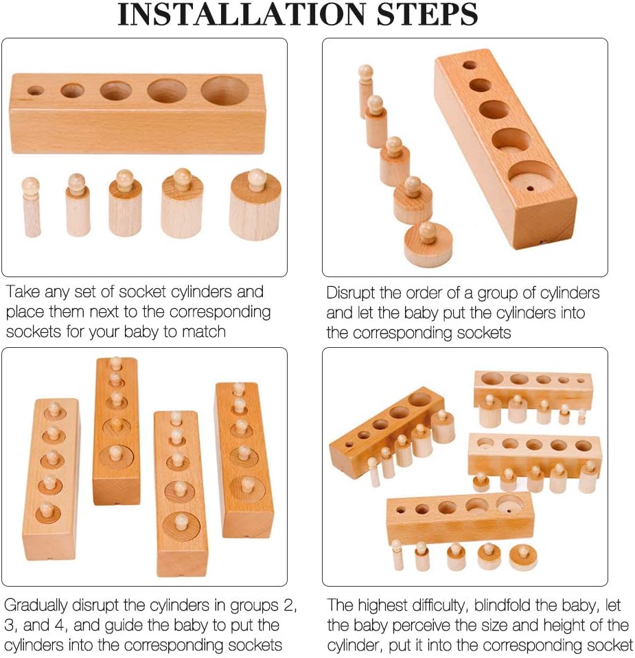Montessori Knobbed Cylinder blocks