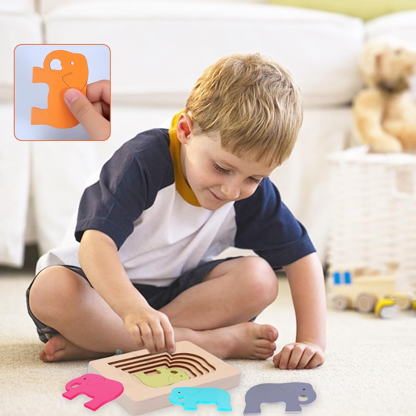 Multilayered Wooden Animal Puzzles
