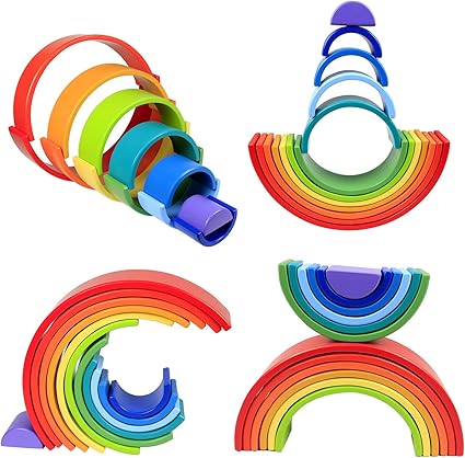 12 pcs rainbow wooden arch