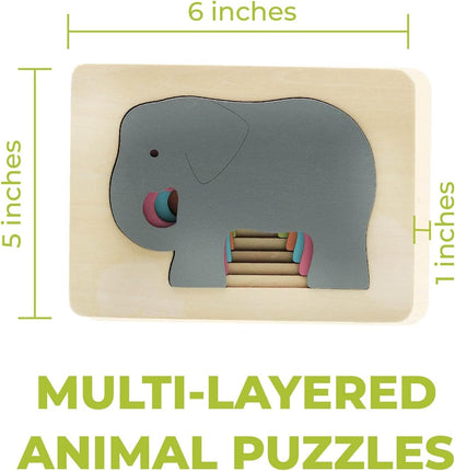 Multilayered Wooden Animal Puzzles