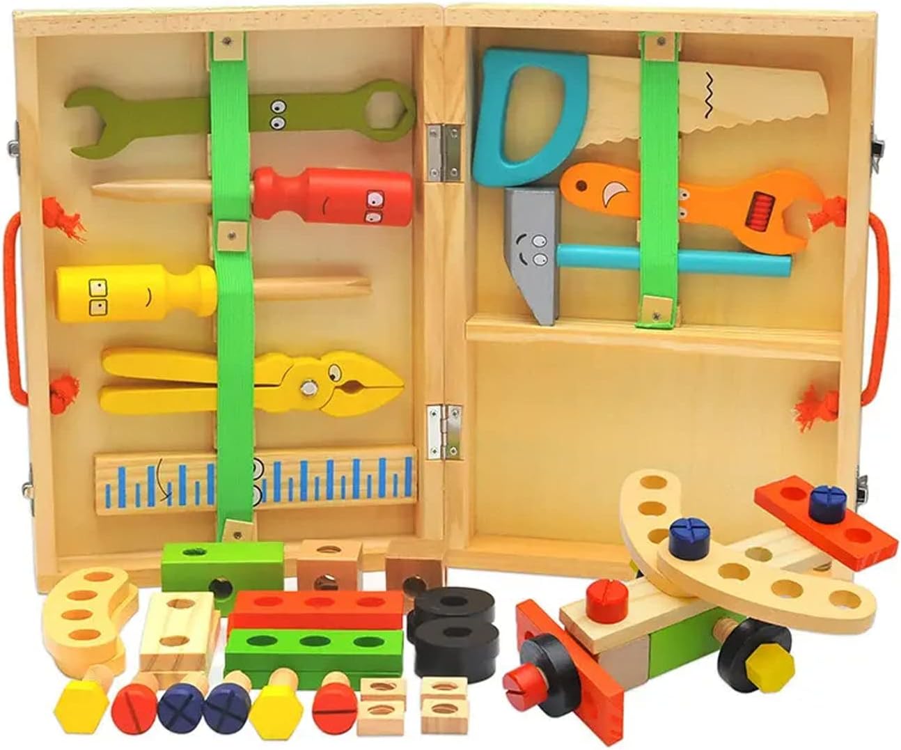 Wooden Realistic Play Set with Box Case and Tool Accessories