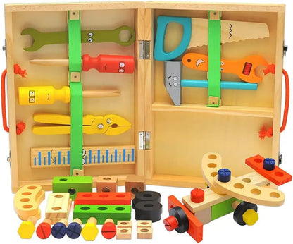 Wooden Realistic Play Set with Box Case and Tool Accessories