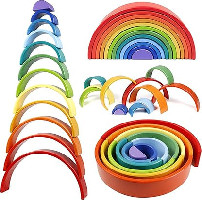 12 pcs rainbow wooden arch