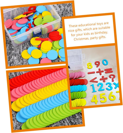 Cabilock math counting chips with numbers and symbols