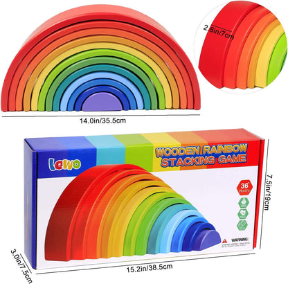 12 pcs rainbow wooden arch