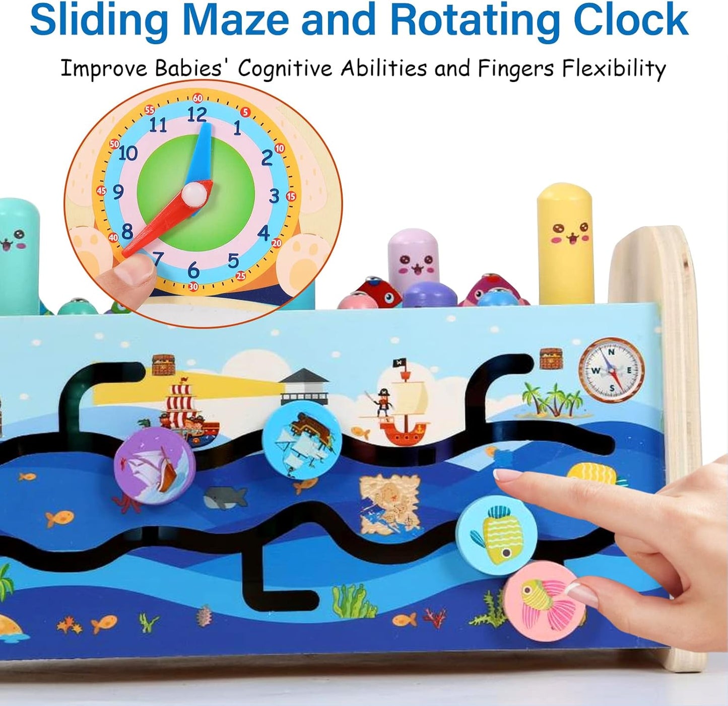 7 in 1 Whack a Mole Game Autistic Sensory Children Toys, Fine Motor Skills, Fishing Game Xylophone Toy 