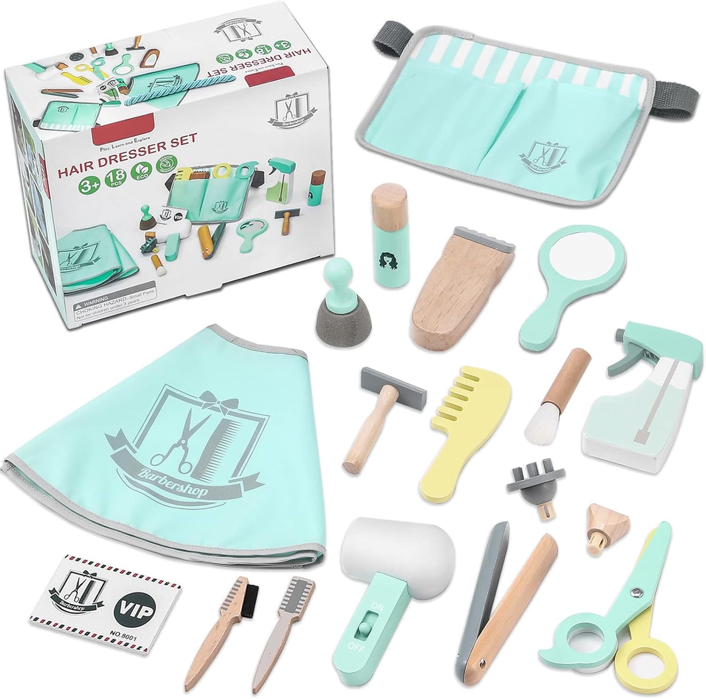 Wooden Hair Dresser Set