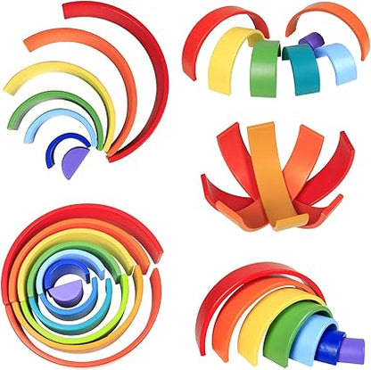12 pcs rainbow wooden arch