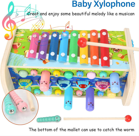 7 in 1 Whack a Mole Game Autistic Sensory Children Toys, Fine Motor Skills, Fishing Game Xylophone Toy 