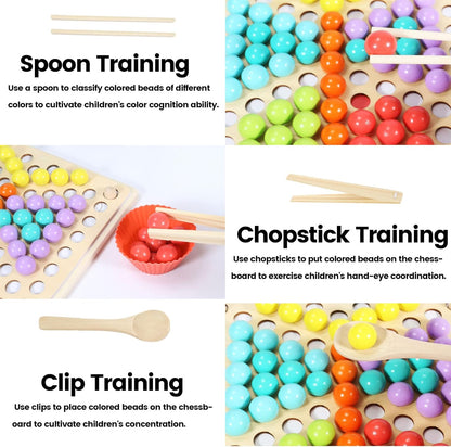 Wooden Clip Beads Game Puzzle Board