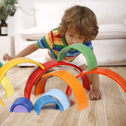 12 pcs rainbow wooden arch
