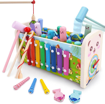 7 in 1 Whack a Mole Game Autistic Sensory Children Toys, Fine Motor Skills, Fishing Game Xylophone Toy 