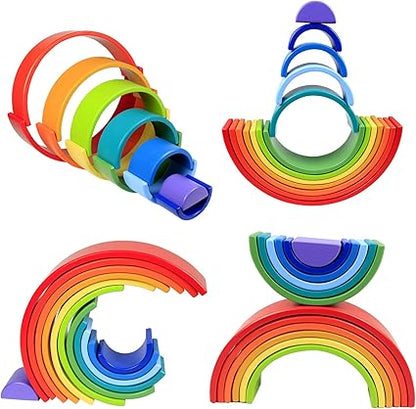 12 pcs rainbow wooden arch