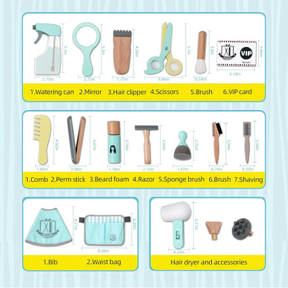 Wooden Hair Dresser Set