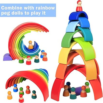 12 pcs rainbow wooden arch